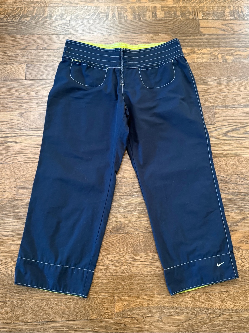 nike y2k low rise zip front capri pants